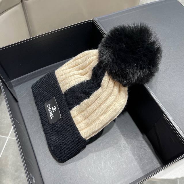 Chanel香奈儿 秋冬新款毛线帽可折叠遮阳又好搭配 出街旅行单品